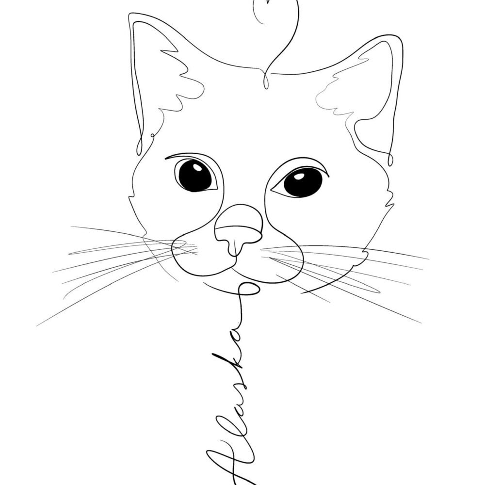 Portrait de ton chat personnalisé