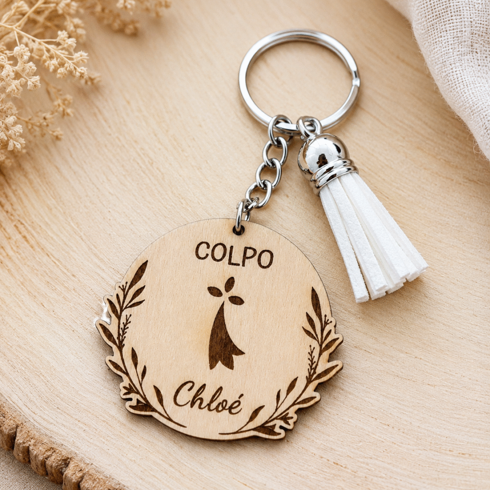 Porte-clé Colpo personnalisé en bois