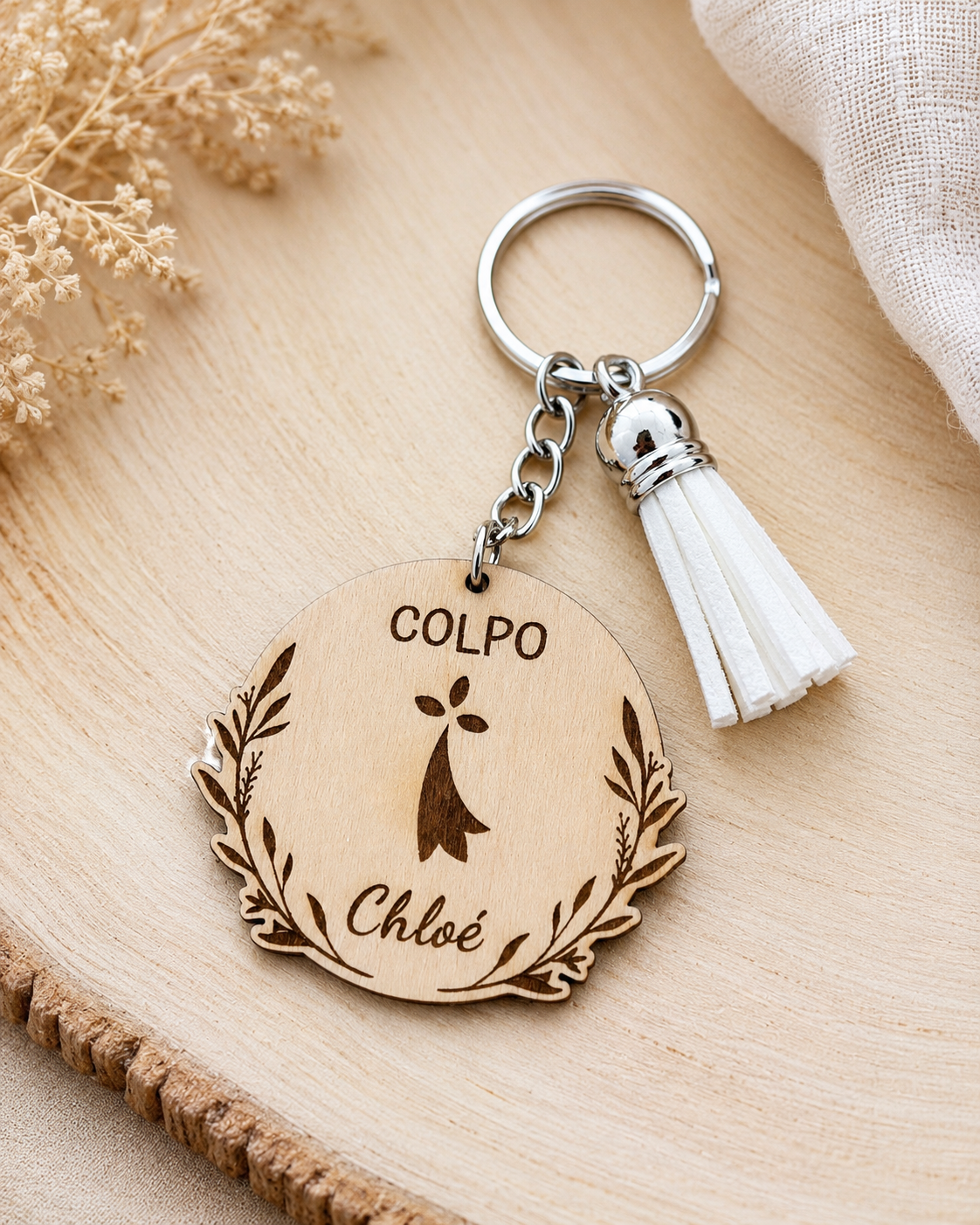 Porte-clé Colpo personnalisé en bois